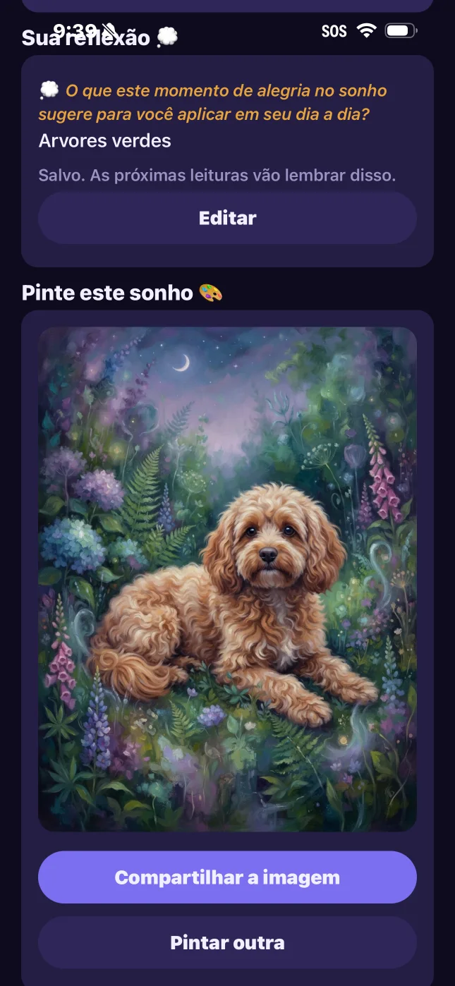 Dreamgate dream artwork showing a Cavapoo in a green field